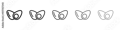 Egg icon graphic set. trendy stroke line style