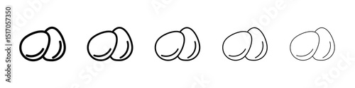 Egg icon graphic set. trendy stroke line style