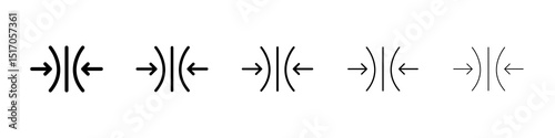 Elastic icon graphic set. trendy stroke line style