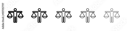 Ethics icon graphic set. trendy stroke line style