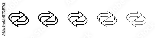 Exchange icon graphic set. trendy stroke line style