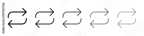 Exchange icon graphic set. trendy stroke line style