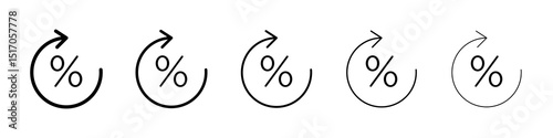 Exchange rate icon graphic set. trendy stroke line style