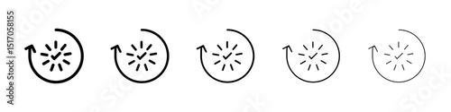 Fast processing icon graphic set. trendy stroke line style