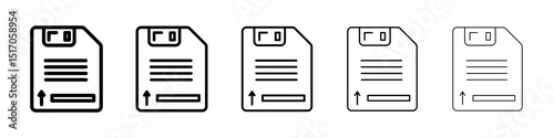 Floppy disk icon graphic set. trendy stroke line style