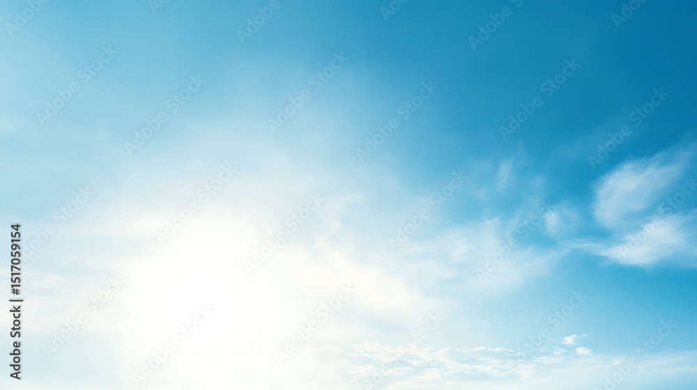 Fototapeta premium Clouds in a vibrant blue sky