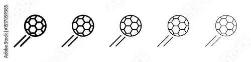 Football icon graphic set. trendy stroke line style