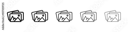 Gallery icon graphic set. trendy stroke line style