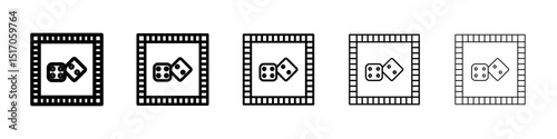 Game board icon graphic set. trendy stroke line style