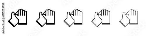 Glove icon graphic set. trendy stroke line style