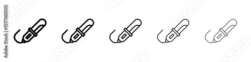 Hair curler icon graphic set. trendy stroke line style