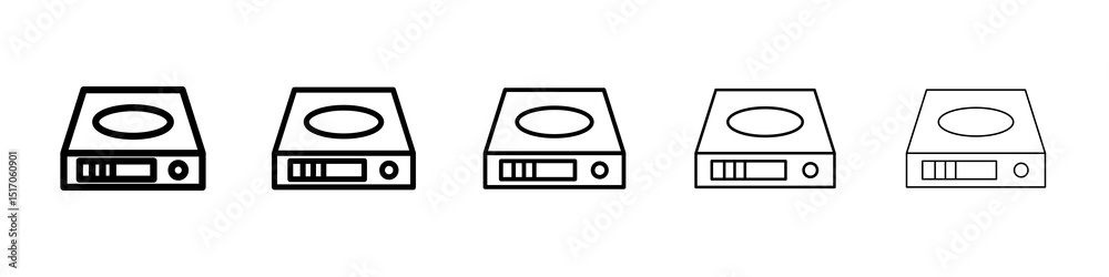 Fototapeta premium Hard Disk icon graphic set. trendy stroke line style