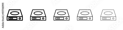 Hard Disk icon graphic set. trendy stroke line style