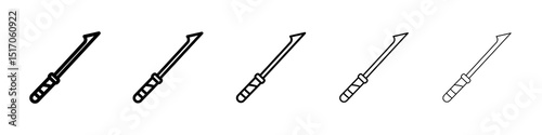 Harpoon icon graphic set. trendy stroke line style