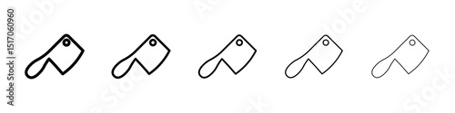 Hatchet icon graphic set. trendy stroke line style