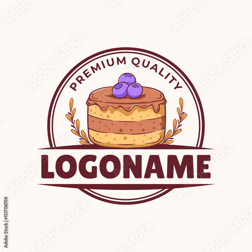 Cake logo template. suitable for restaurant, cafe and food industry