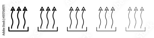 Heat icon graphic set. trendy stroke line style