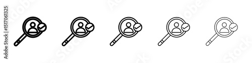 Hiring icon graphic set. trendy stroke line style