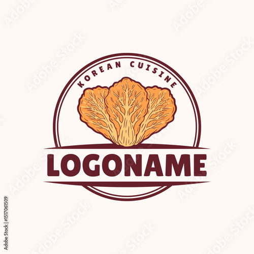 Kimchi logo template. suitable for restaurant, cafe and food industry