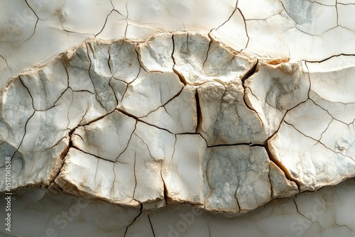 A parched landscape with cracked earth, displaying the effects of drought and arid conditions, revealing desolation.