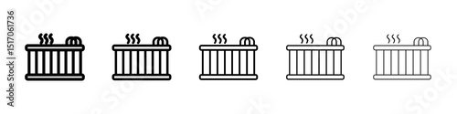 Hot tub icon graphic set. trendy stroke line style