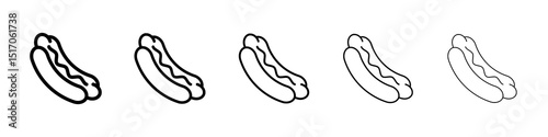 Hotdog icon graphic set. trendy stroke line style