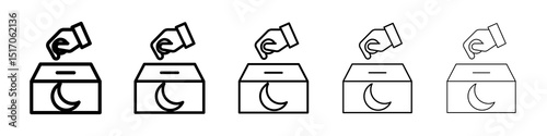 Infaq icon graphic set. trendy stroke line style