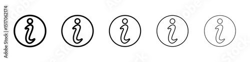 Info icon graphic set. trendy stroke line style
