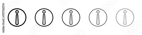 Info icon graphic set. trendy stroke line style