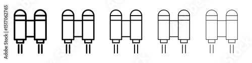 Jetpack icon graphic set. trendy stroke line style