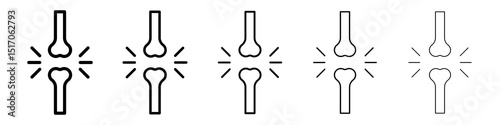 Joint icon graphic set. trendy stroke line style