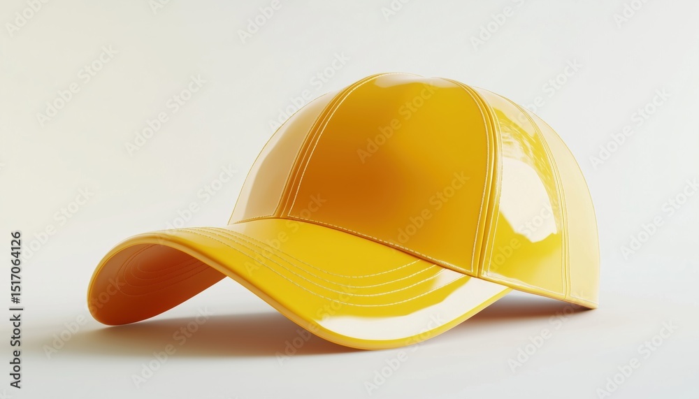 Fototapeta premium Stylish Yellow Sports Cap For Ultimate Sun Protection And Brand Promotion. Perfect Hat For Team Sports And Outdoor Activities. Stand Out!