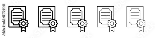 License icon graphic set. trendy stroke line style