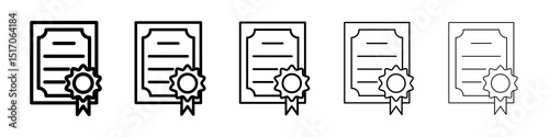 License icon graphic set. trendy stroke line style