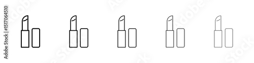 Lipstick icon graphic set. trendy stroke line style