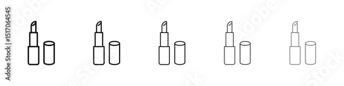 Lipstick icon graphic set. trendy stroke line style