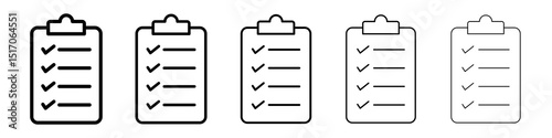 List check icon graphic set. trendy stroke line style