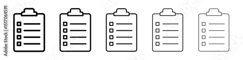 List icon graphic set. trendy stroke line style