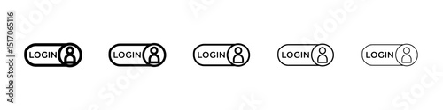 Login icon graphic set. trendy stroke line style