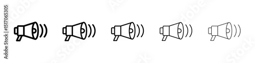 Loud Speaker icon graphic set. trendy stroke line style