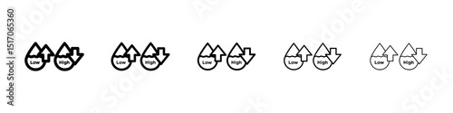 Low and high cholesterol icon graphic set. trendy stroke line style