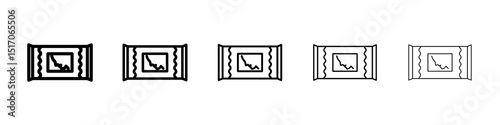 Makeup remover wipes icon graphic set. trendy stroke line style