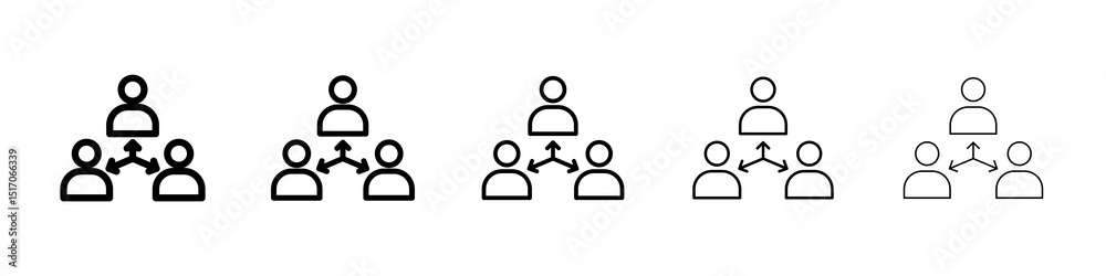 Fototapeta premium Mediator icon graphic set. trendy stroke line style