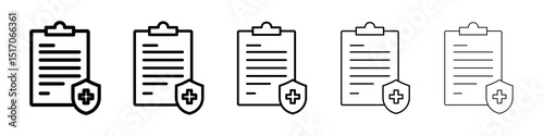 Medical insurance icon graphic set. trendy stroke line style