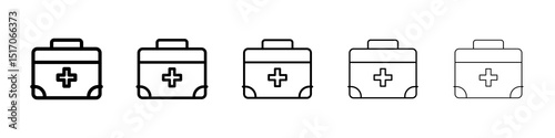 Medical kit icon graphic set. trendy stroke line style