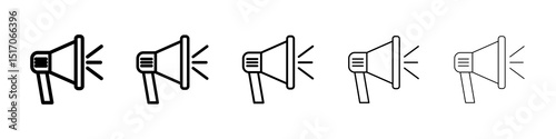 Megaphone icon graphic set. trendy stroke line style