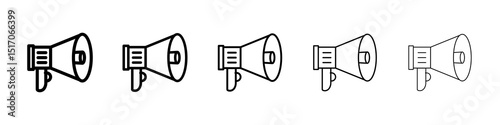 Megaphone icon graphic set. trendy stroke line style