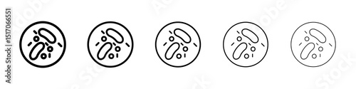 Microorganism icon graphic set. trendy stroke line style