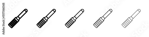 Microplane grater icon graphic set. trendy stroke line style