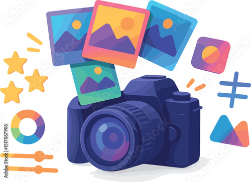 Camera with a bunch of pictures on it